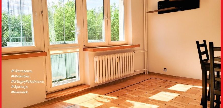 Stegny Południowe 3 pokoje z kominkiem!
